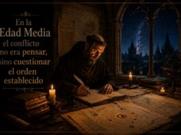 Hubo una etapa en la historia en que pensar no era seguro Un estudioso medieval trabaja entre manuscritos y mapas astronómicos mientras una nueva comprensión del universo comienza a emerger silenciosamente entre el orden intelectual de su tiempo.
